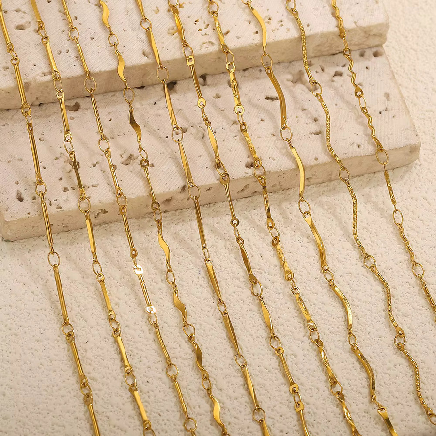 baizzx Körperkette Edelstahl, goldene, 2 Meter, Unisex - Bild 2