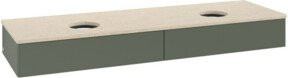 V&B Antao Waschtischunterschrank mit integrierter Beleuchtung, Wandmontage, Grau Grün, B: 160 cm, T: 50 cm - Bild 1