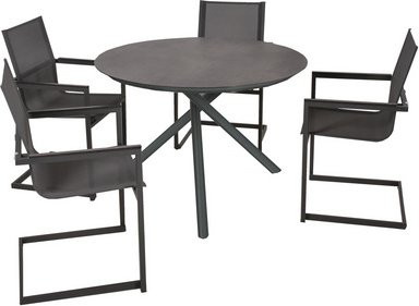 Garden Pleasure Tischgruppe Sophia 5-teilig in Anthrazit aus Aluminium und Kunststoff - Bild 1