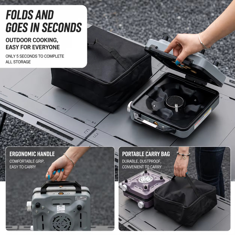 SmiloDon Tabletop Gasgrill in Blau für 2 Personen - Bild 4