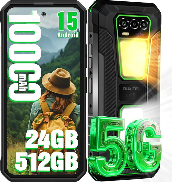OUKITEL WP58 PRO 5G Smartphone mit 512 GB Speicher, 6,7 Zoll Display und 10000mAh Akku in Grün - Bild 1