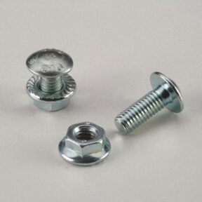 Regalwerk Linsen-Schraube M 6 x 16 mm mit Innensechskant und Mutter, verzinkt, Silber - Bild 1