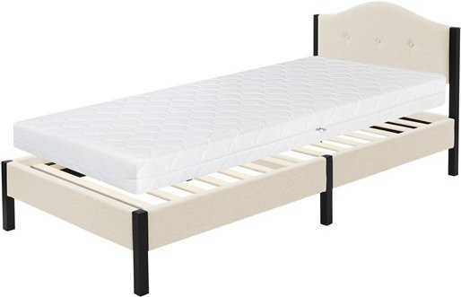 ML-Design Polsterbett Beige mit Matratze B: 90 cm, T: 200 cm, H: 16 cm - Bild 1