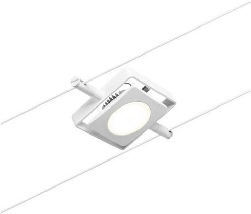 Paulmann Niedervolt-Seilsystem-Leuchte mit integriertem LED 4.5W in Weiß matt und Chrom - Bild 1