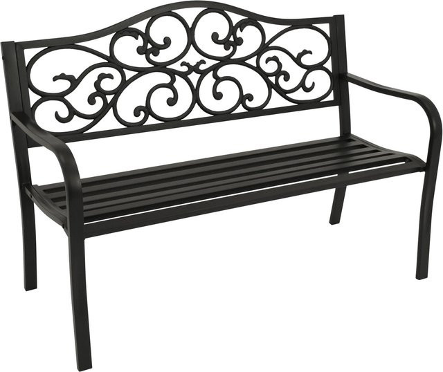 DEGAMO Gartenbank MANCHESTER 2-Sitzer aus Metall in Schwarz Matt - Bild 1