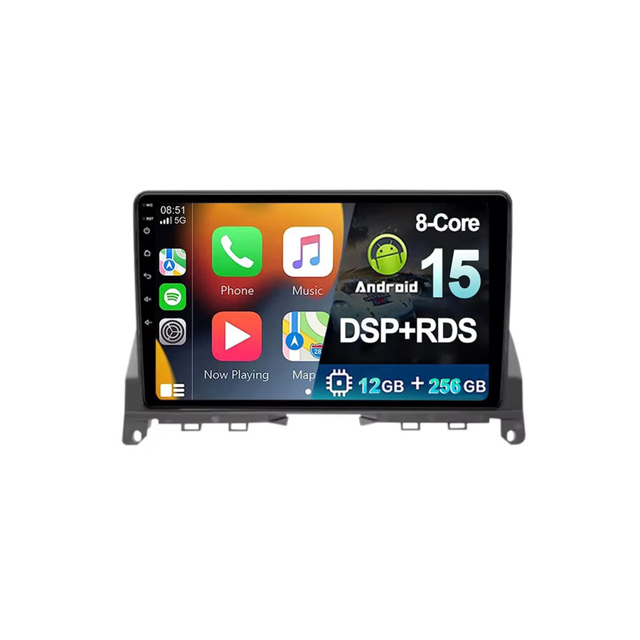 TIEYEZ Android 15 Multimedia Stereo Player für Mercedes Benz C Klasse W204 S204 (2006-2011) mit Carplay, GPS, 4G und WIFI in Schwarz - Bild 6