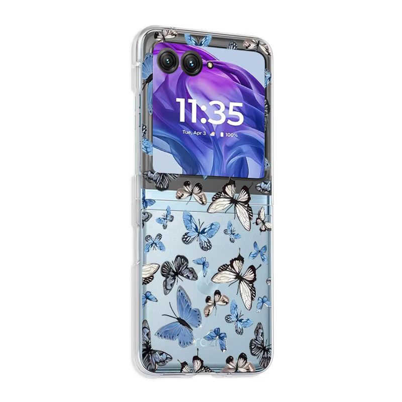 Transparente Handyhülle mit Rosenblüten- und Schmetterlings-Aufdruck für Motorola Razr 50 Ultra, Razr 40 Ultra, Razr 50 und Razr 40, stoßfeste PC-Abdeckung - Bild 6