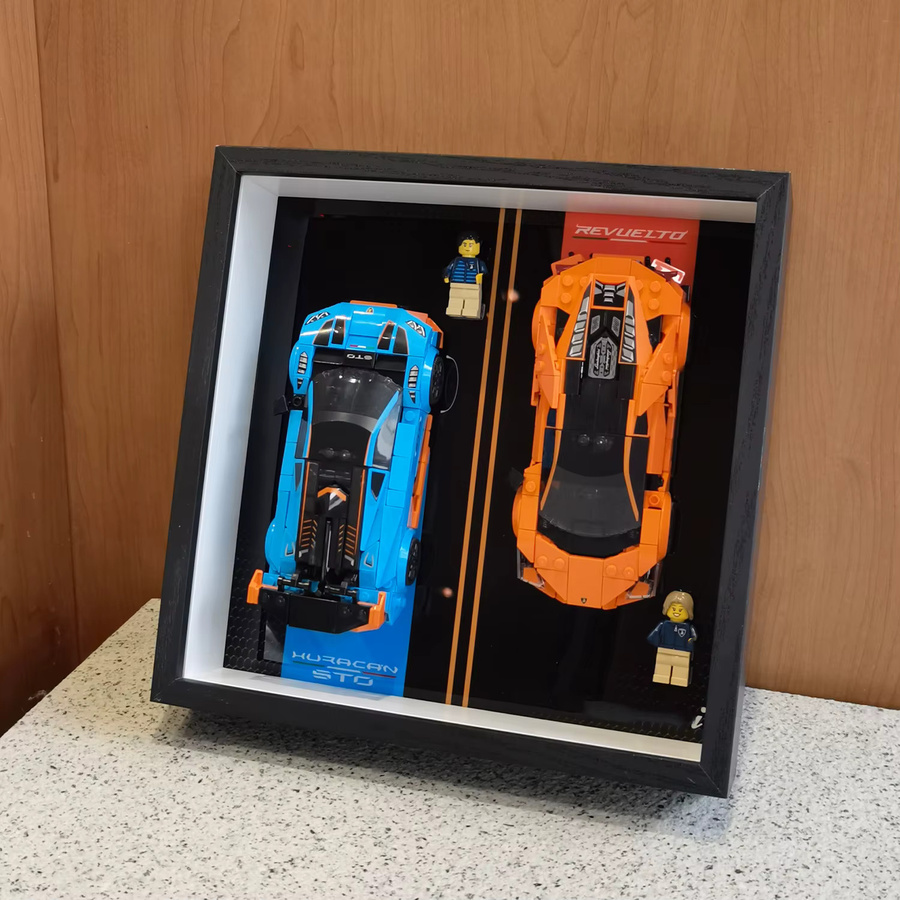 Staubdichte Displayrahmenbox für LEGO Speed Champions Serie 77237, 77238, 77239, 77240, 77241 Wandmontage B: 27,0 cm, H: 27,0 cm, T: 9,0 cm - Bild 3