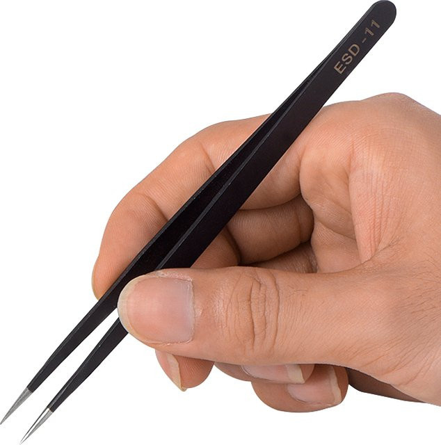 JCD ESD-Lötpinzette aus Edelstahl, antistatische Präzisionspinzette für Reparatur und Wartung, gebogen und gerade Ausführungen - Bild 1