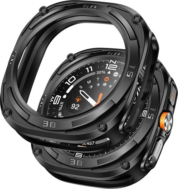 Samsung Displayschutzfolie und Hülle für Galaxy Watch Ultra, Schwarz, Silikon - Bild 1