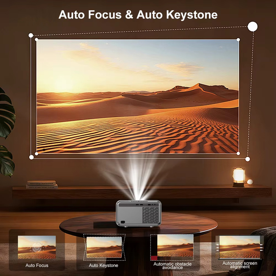 Touyinger H7 Plus Smart Home Theater Projektor mit Native 1080P Full HD, 4K Unterstützung und Bluetooth in Weiß - Bild 3