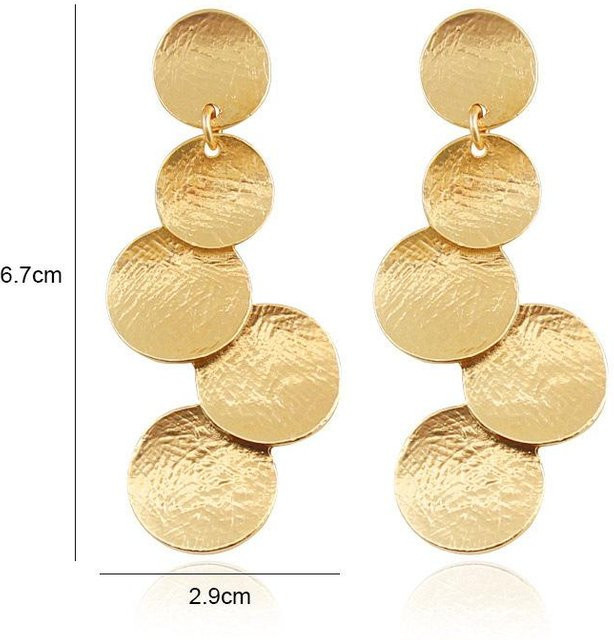 YIRAN Jewelry Hängeohrringe Messing, beige, Damen - Bild 1