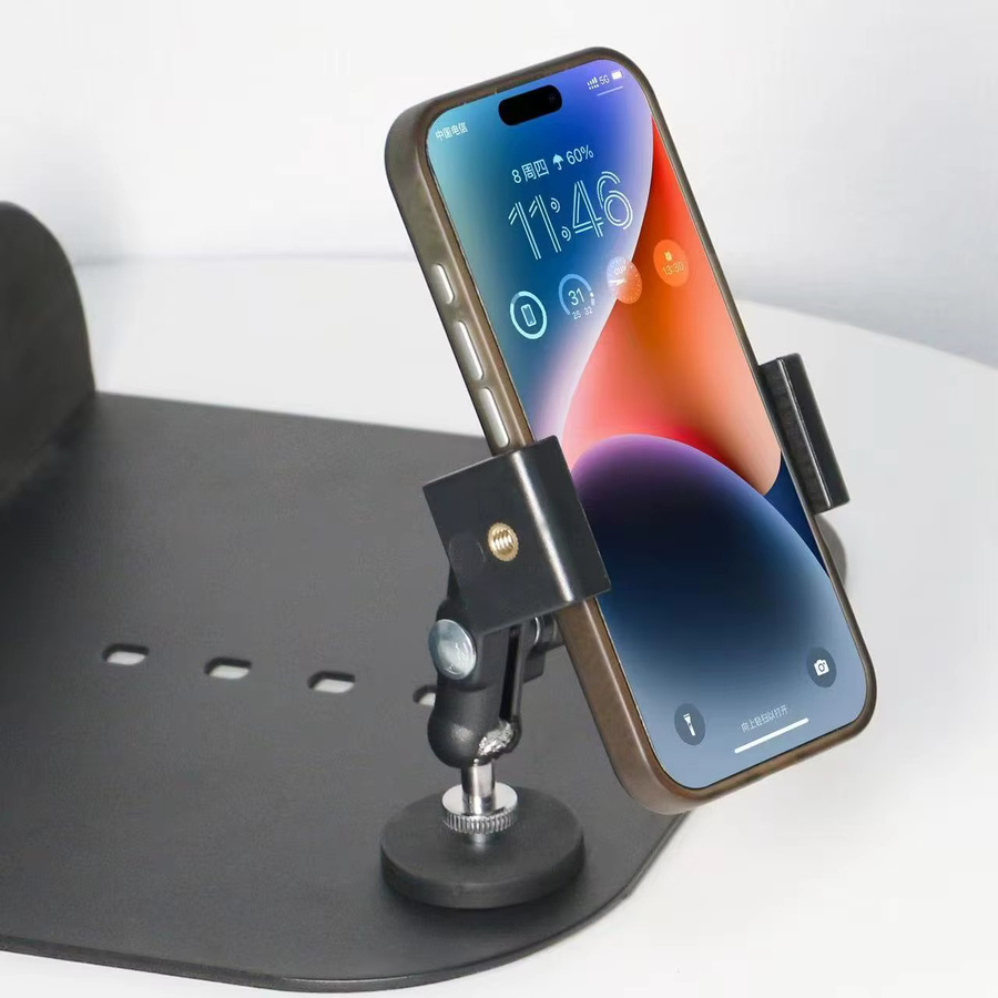 Magnetischer 360 Grad drehbarer Handyständer mit starkem Kühlschrankmagnet und aktivem Gelenkhalter in Schwarz - Bild 3