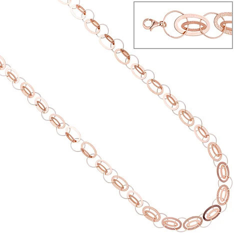 Colfem Halskette 925 Silber, rotgold vergoldet, 80 cm, Unisex - Bild 1