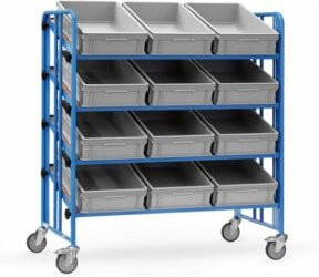 Fetra Montagewagen 2896 in Blau mit 12 Kästen aus Stahl, Breite: 60,0 cm, Höhe: 13,0 cm - Bild 1