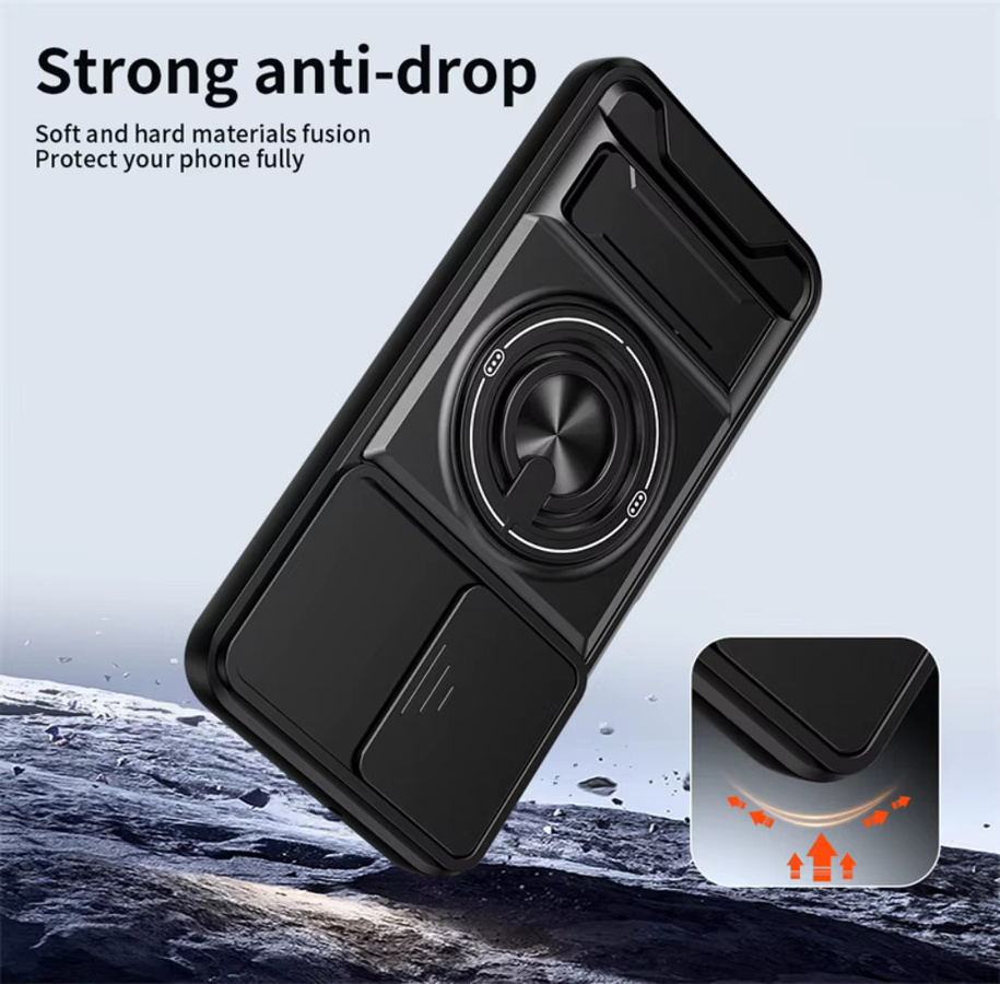 Robuste Panzerhülle für Samsung Galaxy A57 A56 A36 A26 A16 A06 A17 A07 A55 A35 A25 A15 mit Magnetständer und Schutzring in Schwarz - Bild 6