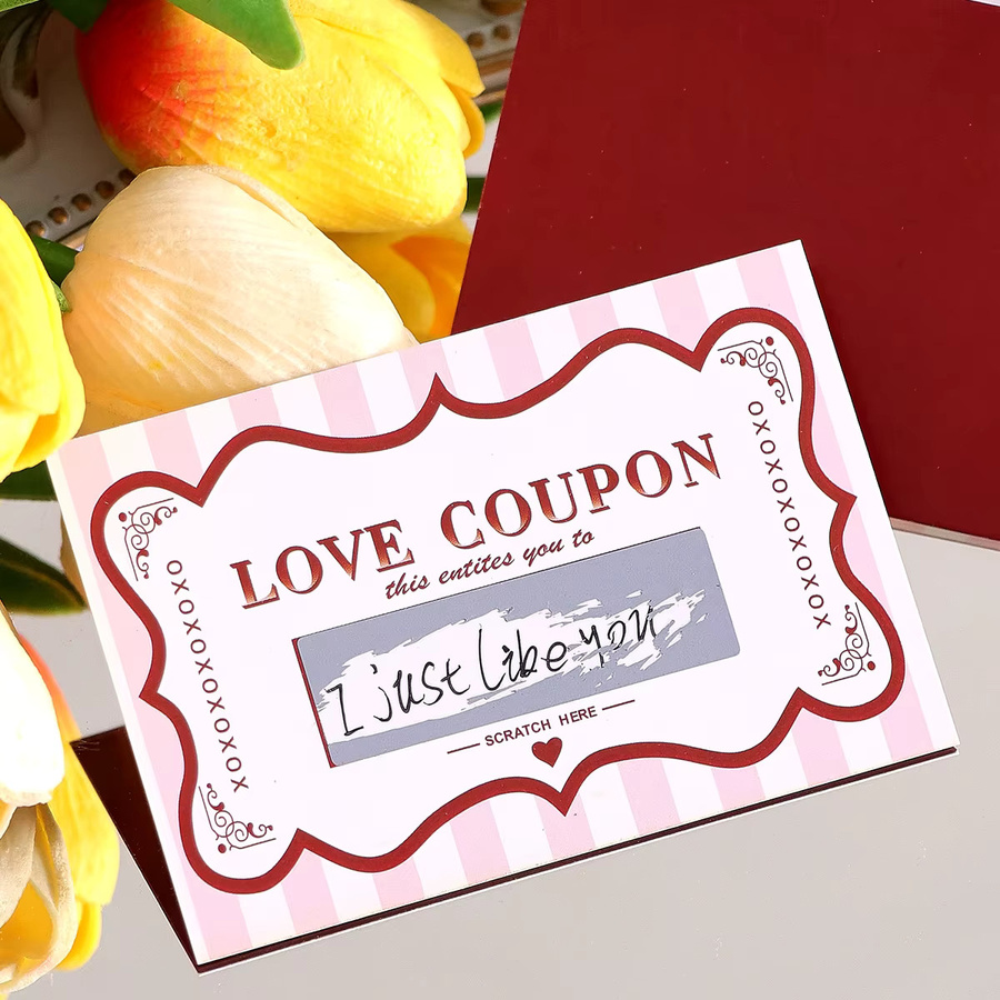 DIY Rubbel-Liebesgutscheine für den Valentinstag in Pink, 10 Stück romantische Gutscheinkarten für Paar-Dateisideen - Bild 3