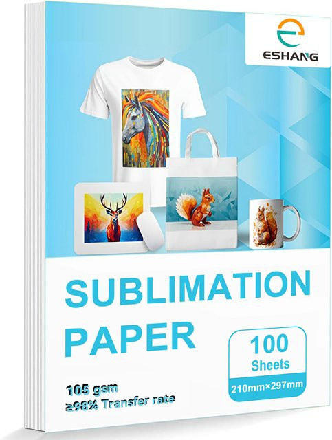 100 Blatt A4 Sublimationspapier in Weiß für Tintenstrahldrucker zur Wärmeübertragung und für DIY-Projekte - Bild 1