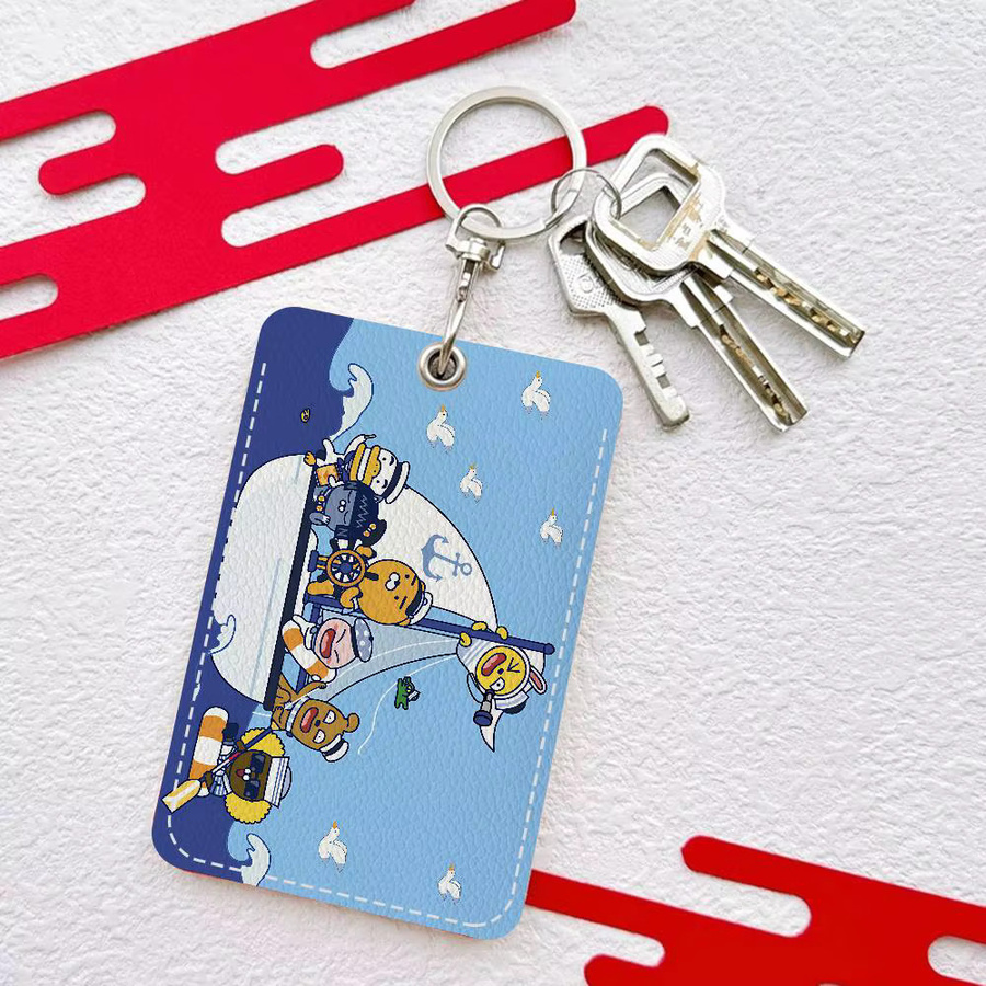 K-KAKAOS FRIENDS Personalisierter Druckkartenhalter aus Kunststoff für Damen und Mädchen als Ausweishalter und Schlüsselanhänger - Bild 2