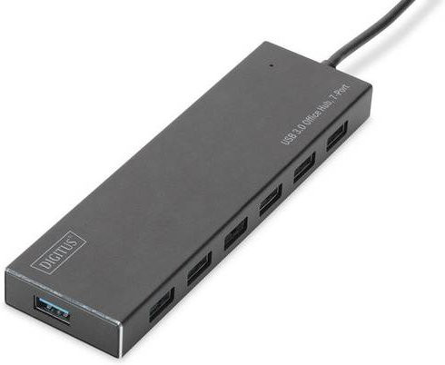 Digitus DA-70241-1 USB 3.2 Gen 1 Hub mit 7 USB-A Ports in Schwarz und Grau - Bild 1