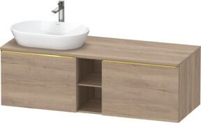 Duravit Waschtischunterschrank D-Neo in Braun Hochglanz, Wandhängend, B: 140 cm, T: 55 cm, H: 45,9 cm - Bild 1