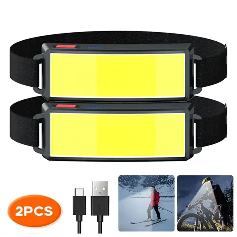 XIWANGFIRE COB-LED-Stirnlampe mit wiederaufladbarem Akku, Schwarz - Bild 2