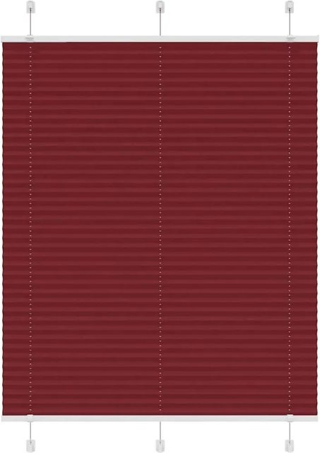vidaXL Plissee Bordeauxrot, semi-transparent, Polyester, B: 105 cm, H: 150 cm - Bild 1