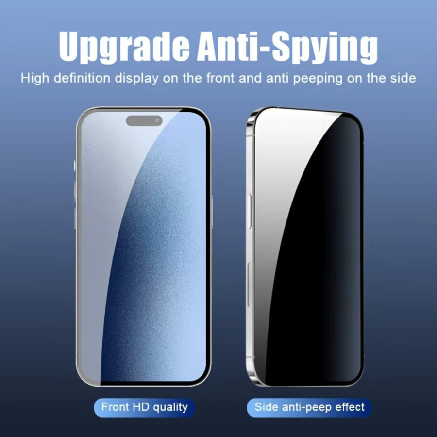 2er-Set Anti Spy Displayschutzfolie aus gehärtetem Glas für Apple iPhone 11 bis 16 Pro Max, transparent - Bild 3