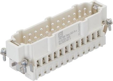 Harting Stifteinsatz 09338242603 mit 24 Schrauben aus Kunststoff in Weiß - Bild 1