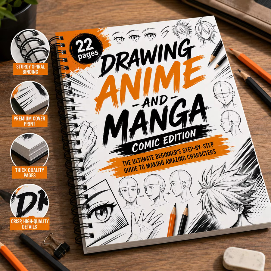 Anime Manga Zeichenbuch B5 Spiral-Skizzenbuch für Charakterkunst-Übungen mit 22 Seiten in Multicolour - Bild 3