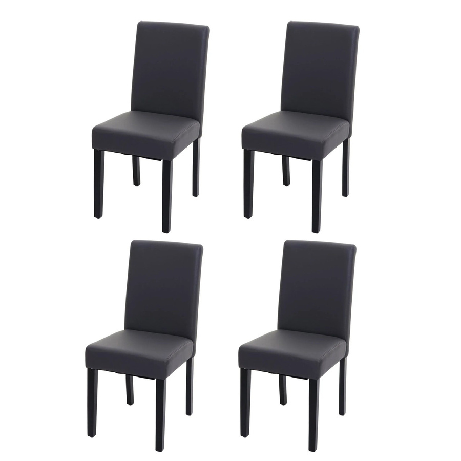 CHEFGASTRO Esszimmerstuhl 4er-Set in Grau mit Kunstleder und Holzbeinen, B/T/H: 43 x 56 x 90 cm, Sitzhöhe: 45 cm - Bild 2