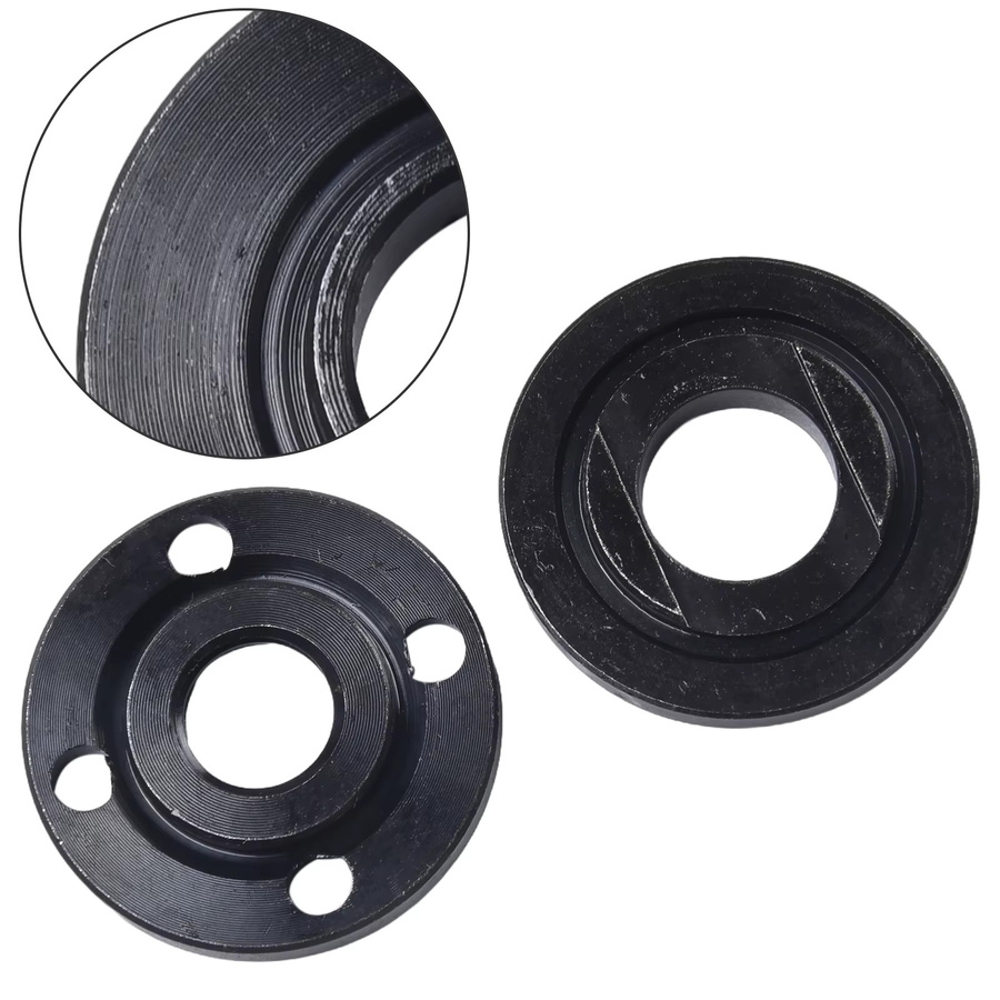 Vibratite 2er-Set Metall Druckplatten und Flanschmuttern für Winkelschleifer mit M14-Schaft, Schwarz - Bild 2