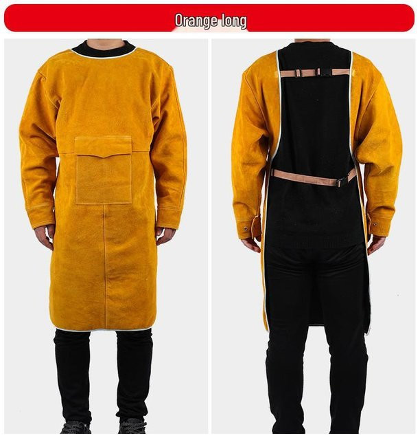 Got Now Rindsleder Schweißerschürze Low Collar in Golden Yellow Black, 120 cm - Bild 1