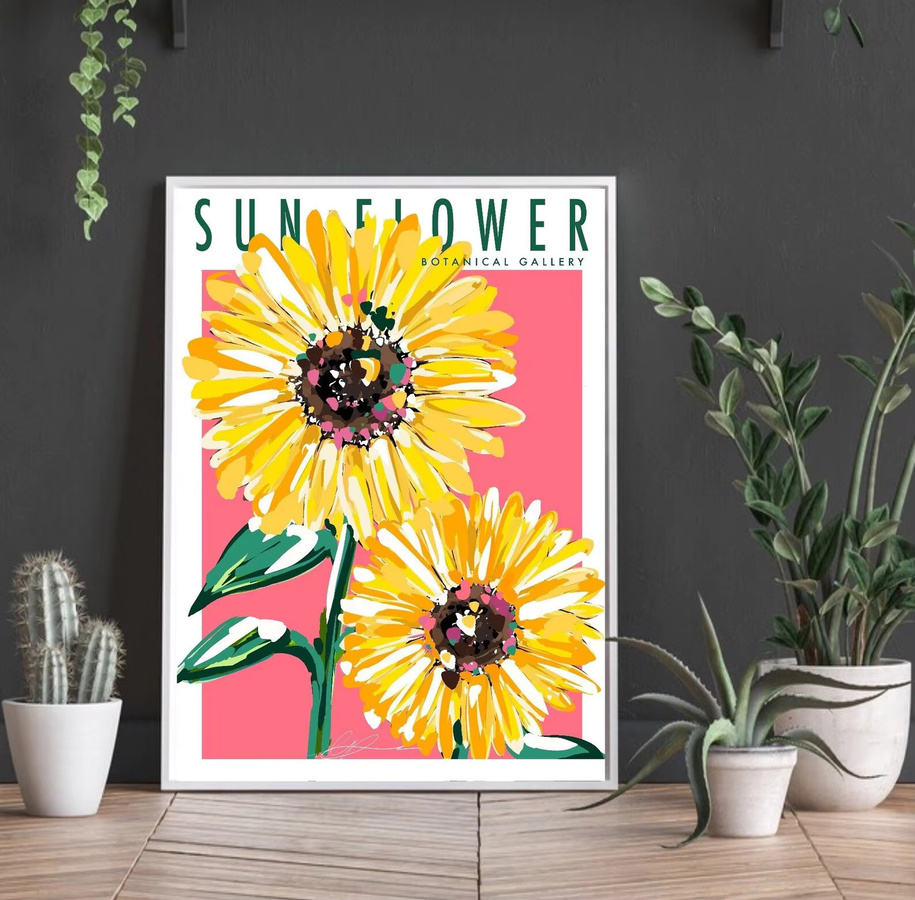 Sonnenblumen Wandkunstdruck von SHENCHEN als botanischer Paper Poster in Multicolour - Bild 2