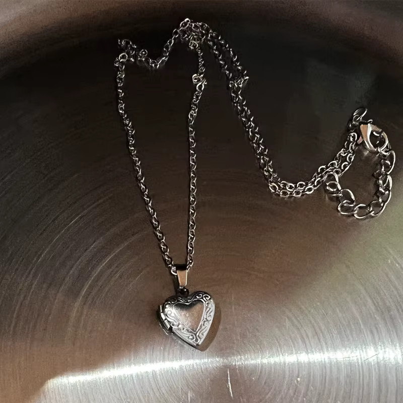 imixlot Halskette, Herz Fotorahmen Anhänger, Silber, Unisex - Bild 5