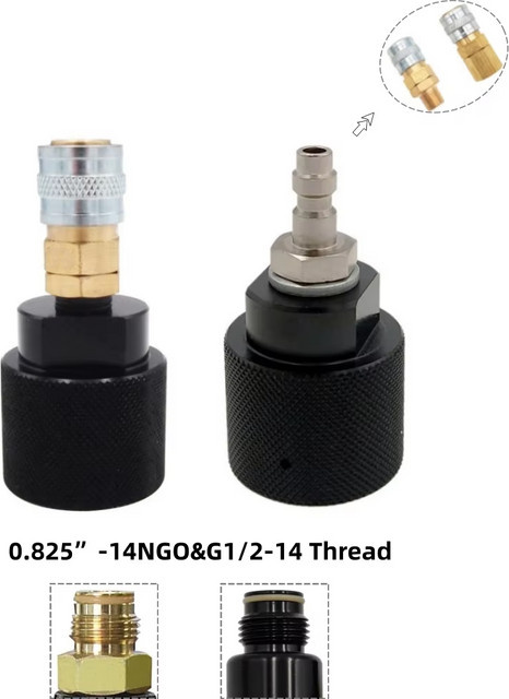 CO2-Nachfüll-Ladeadapter für HPA-Magazine mit Schnellkupplung, 22mm-2 Foster, männlich und weiblich, Modell 2202 - Bild 1