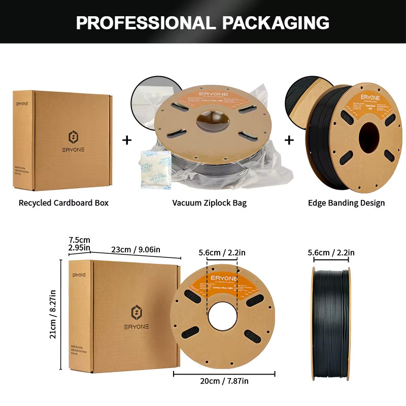 ERYONE Hochgeschwindigkeits-ABS 3D-Drucker-Filament für FDM, 1 kg, erhältlich in Grau und Schwarz - Bild 4