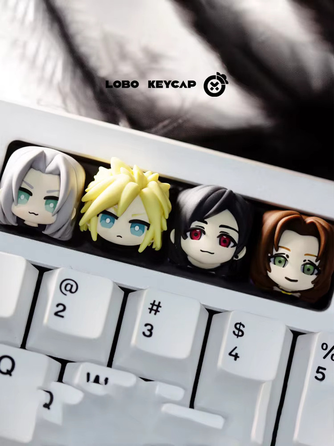 Attack Shark Keycap Final Fantasy VII Cloud Strife und Sephiroth Cartoon Harz Anime Keycap für mechanische Tastaturen Multicolor - Bild 5
