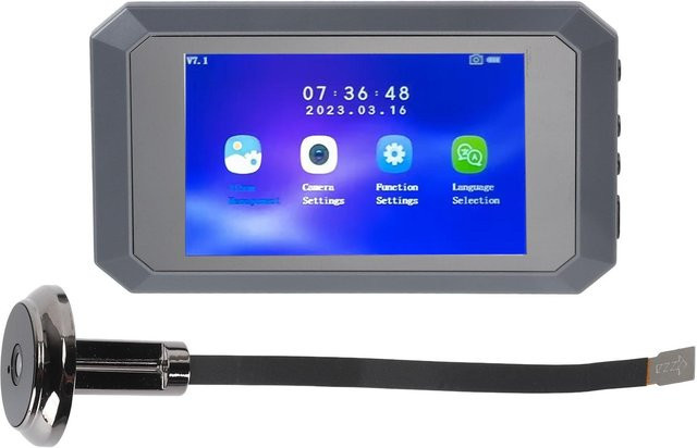 OutsideWorld Smart Türspion mit 3,97 Zoll Display, 1080P Bildgebung, Bewegungserkennung und 135 Grad Weitwinkel, Grau - Bild 1