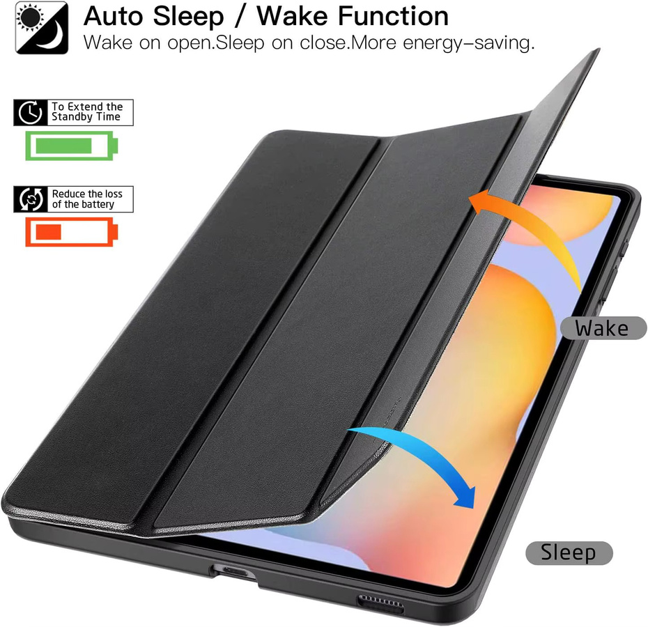 Magnetische Flip-Standhülle von tzion für Samsung Galaxy Tab A7 Lite A8 A9+ A11+ S6 Lite S8 S9 S10FE in Pink - Bild 2