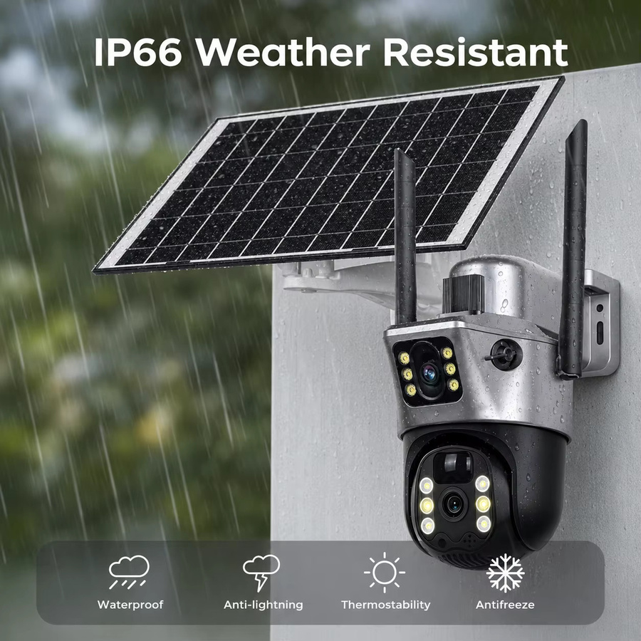 Aegiscam 8MP Solar-Dual-Objektiv WLAN-IP-Kamera für den Außenbereich mit PTZ, 5GHz und 2,4GHz Dual-Band, PIR-Bewegungserkennung und Zwei-Wege-Audio, IP66 wasserdicht - Bild 8