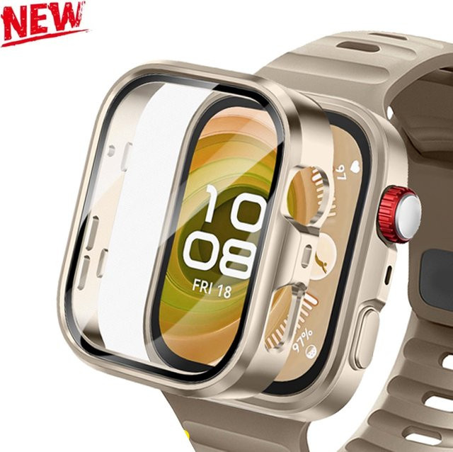 Hülle und Displayschutz für Huawei Watch Fit 4 Pro, Silikon, Green - Bild 1
