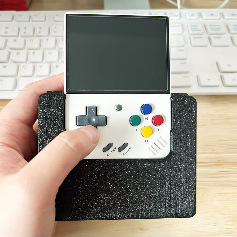 Miyoo Mini Plus Grip Case 3-in-1 Hartschalenhülle in Schwarz für Miyoo Mini mit 3D-gedruckter DIY-Hülle, Griff und Ausstellungsständer - Bild 2