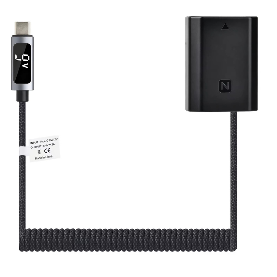 Batmax NP-FZ100 Dummy-Akku mit USB-C PD 9V Anschluss für Sony FX3 FX30 A7III A7IV A7C A7CII A7CR A7RIII A7RIV A7RV A7SIII A6600 in Schwarz - Bild 2