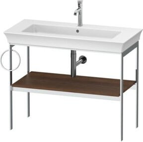 Duravit Waschtisch-Konsole White Tulip in Weiß mit Nussbaum Dekor, Breite: 98,4 cm, Tiefe: 45 cm, Höhe: 76 cm - Bild 1