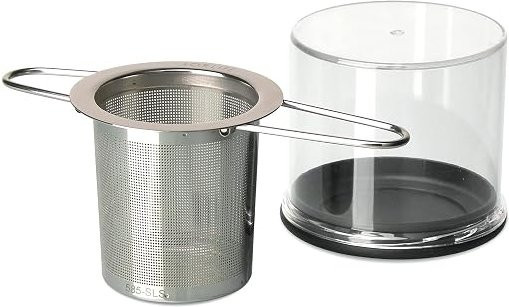 FORLIFE Tee-Ei Sieb mit klappbaren Griffen und Etui, Silber, Durchmesser: 7,8 cm - Bild 1