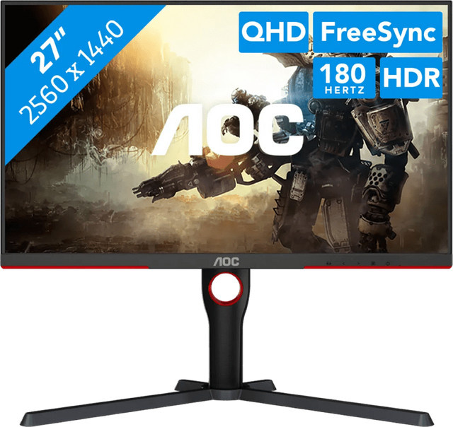 AOC G3 Q27G3XMN Gaming-Monitor, 27 Zoll, QHD 2K Ultra HD, VA-Panel, Schwarz - Bild 2