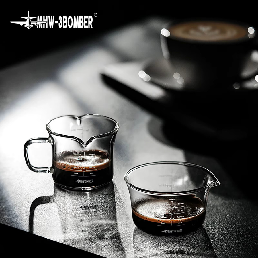 MHW-3BOMBER Espresso-Messbecher aus Glas mit Griff und Einzel-/Doppelausgießen, transparent, 120 ml - Bild 6