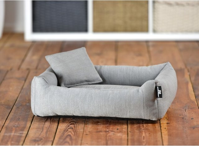 Rohrschneider Kuschelsofa für Haustiere in Grau mit abnehmbarem Bezug und rutschfester Unterseite - Bild 1