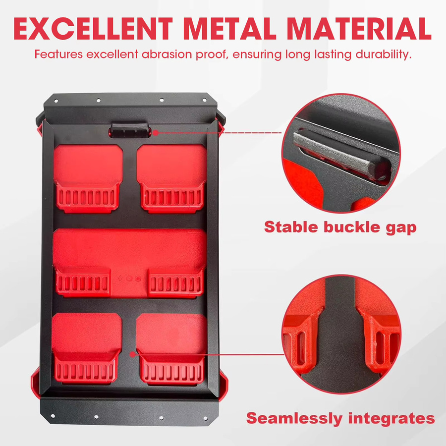 DOACT Montageplatte für Auto-Werkzeugkasten aus Metall in Schwarz, Wand- und Bodenmontage - Bild 3